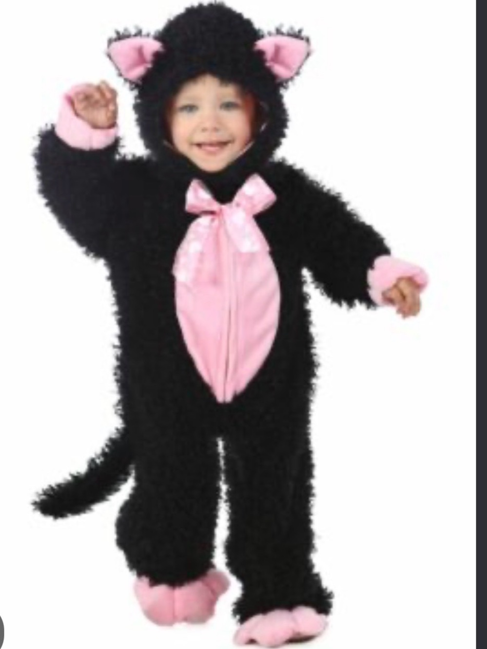 Princess Paradise Little Kitty Black Pink Cat Costume Fuzzy Fluffy NEW